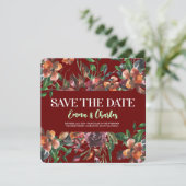 Dark Wild Blume Save the Date Einladung (Stehend Vorderseite)
