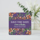 Dark Wild Blume Save the Date Einladung (Stehend Vorderseite)