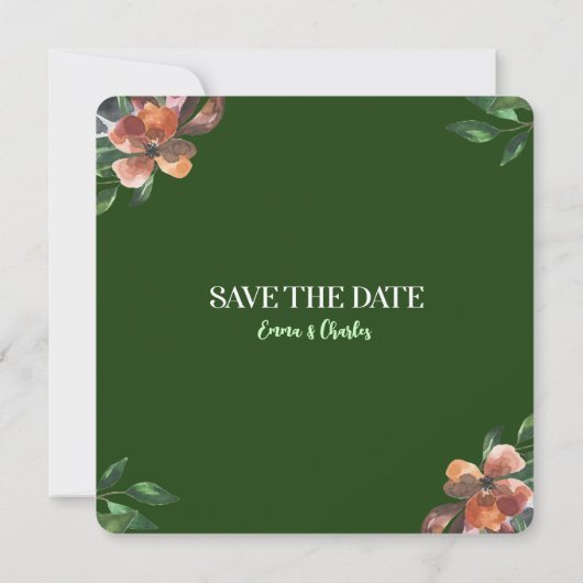 Dark Wild Blume Save the Date Einladung (Rückseite)