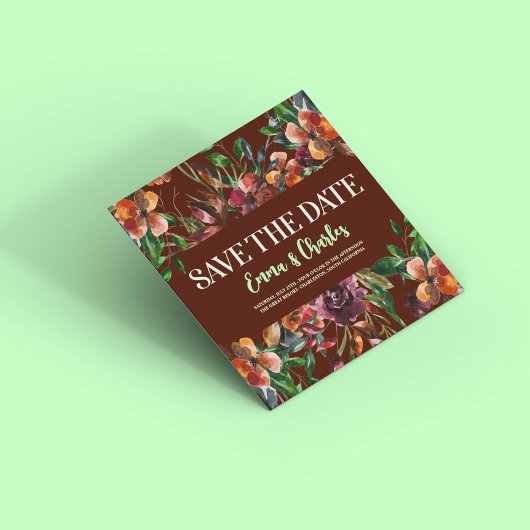 Dark Wild Blume Save the Date Einladung