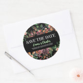 Dark Wild Blume Save the Date Runder Aufkleber (Umschlag)
