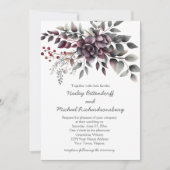 Dark Wine, Dusty Lavender, Dusty Purple, Sage | Einladung (Vorderseite)