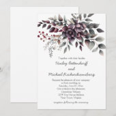 Dark Wine, Dusty Lavender, Dusty Purple, Sage | Einladung (Vorne/Hinten)