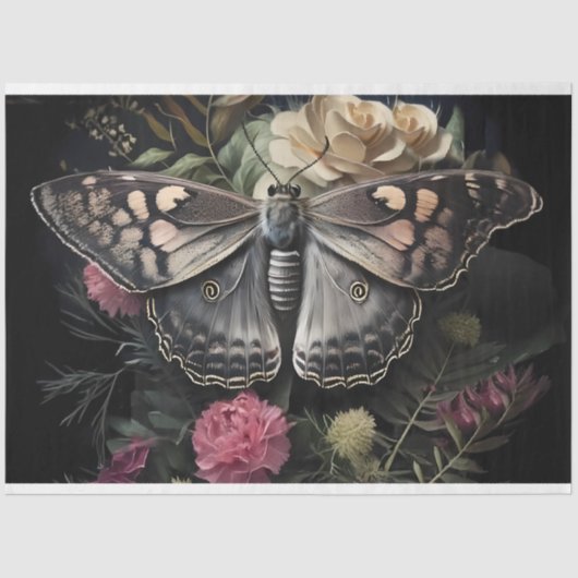 Dark Wings Bloom Seidenpapier (Vorderseite)