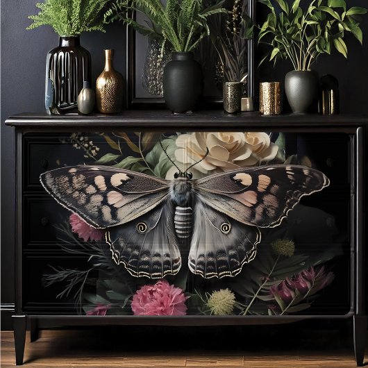 Dark Wings Bloom Seidenpapier