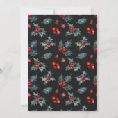 Dark Winter Wedding Holiday Berries & Pine Cones Einladung (Rückseite)