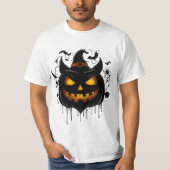 Dark Witch Pumpkin with Glowing Eyes T-Shirt (Vorderseite)