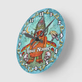 Dark Wizard Monster Runde Wanduhr (Winkel)