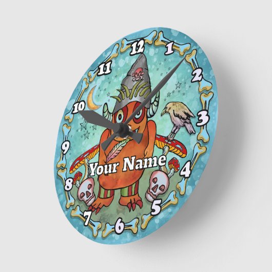 Dark Wizard Monster Runde Wanduhr (Winkel)