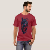 Dark Wolf & Crimson Rose T - Shirt - Blood Red Edi (Vorne ganz)