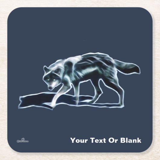 Dark Wolf Rechteckiger Pappuntersetzer (Vorderseite)