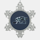 Dark Wolf Schneeflocken Zinn-Ornament (Vorderseite)