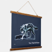 Dark Wolf Wandteppich Mit Holzrahmen (Gewinkelt)