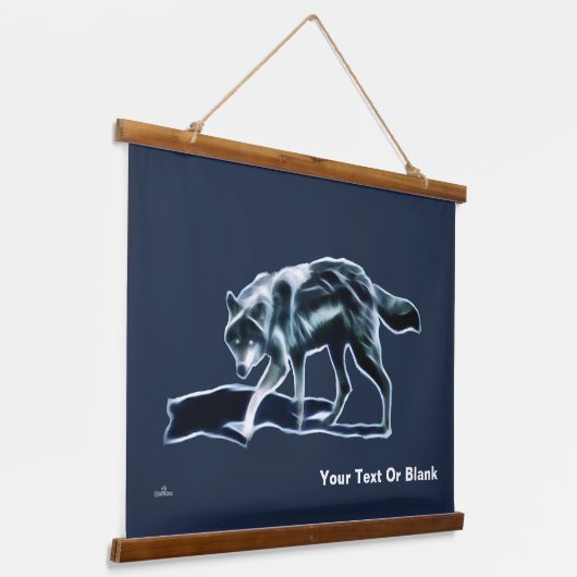 Dark Wolf Wandteppich Mit Holzrahmen (Gewinkelt)