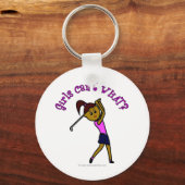 Dark Woman Golfer Schlüsselanhänger (Vorderseite)