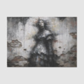 Dark Woman in Crumbling Wall Decoupage Seidenpapier (Vorderseite)