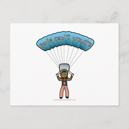 Dark Woman Sky Diving Postkarte (Vorderseite)