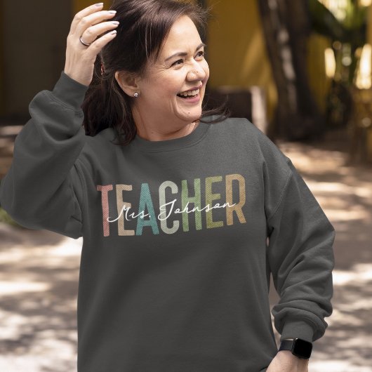 Dark Womens Retro Teacher Wertschätzung Individuel Sweatshirt