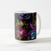 Dark Wonderland Bold Glamour Floral Blume Kaffeetasse (VorderseiteRechts)