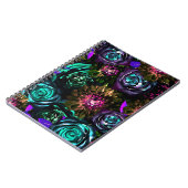 Dark Wonderland Bold Glamour Floral Blume Notizblock (Linke Seite)