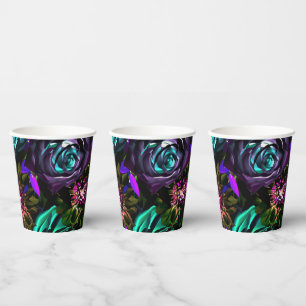 Dark Wonderland Bold Glamour Floral Blume Party Pappbecher