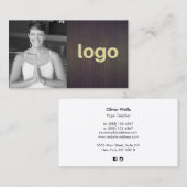 Dark Wood Add Logo Fotokarte Visitenkarte (Vorne/Hinten)