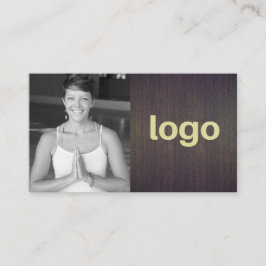 Dark Wood Add Logo Fotokarte Visitenkarte
