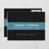 Dark Wood & Blue Adressenänderung Postkarte (Vorne/Hinten)