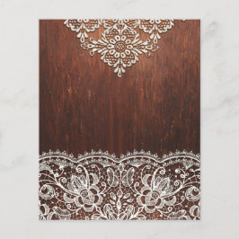 Dark Wood & Elaborate White Lace Scrapbook Paper