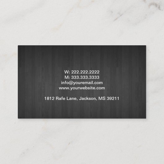 Dark Wood Financial Advisor Business Card Visitenkarte (Rückseite)