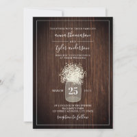Dark Wood & Gipskraut Mason Jar Wedding