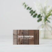 Dark Wood Grain Beruflich Carpenter Woodworker Visitenkarte (Stehend Vorderseite)