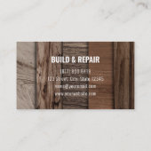 Dark Wood Grain Beruflich Carpenter Woodworker Visitenkarte (Rückseite)