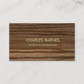 Dark Wood Grain Business Card Visitenkarte (Vorderseite)