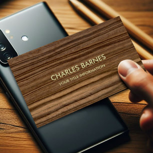 Dark Wood Grain Business Card Visitenkarte