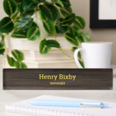 Dark Wood Grain Namensplakette