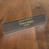 Dark Wood Grain Namensplakette (Seite)