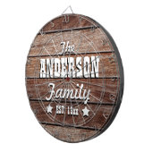 Dark Wood Grain Personalisiert Dartscheibe (Vorderseite rechts)