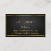 Dark Wood Monogram Zivil Engineer Business Card Visitenkarte (Rückseite)