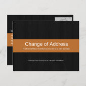 Dark Wood & Orange Adressenänderung Postkarte (Vorne/Hinten)