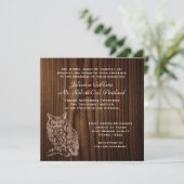 Dark Wood Owl Wild Life Wedding Einladung (Stehend Vorderseite)