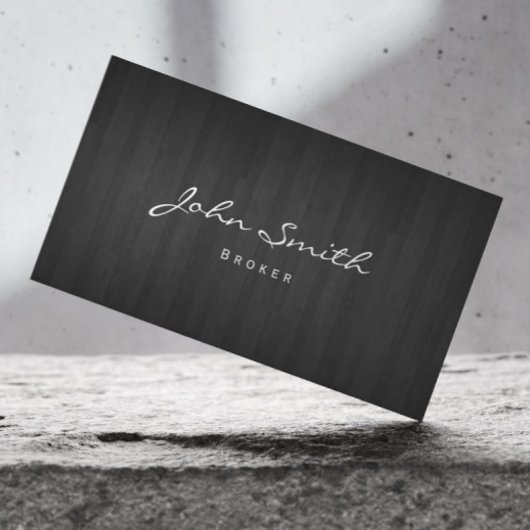 Dark Wood Real Anwesen Broker Business Card Visitenkarte