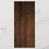 Dark Wood Rustic Antler Wedding Menu Menükarte (Rückseite)