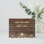 Dark Wood Save the Date Ankündigungspostkarte (Stehend Vorderseite)