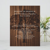 Dark Wood Tree Country Wedding Table Menu Menükarte (Stehend Vorderseite)