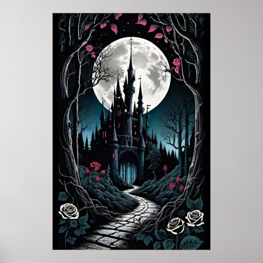 Dark Woods Castle Fantasy Poster (Vorne)