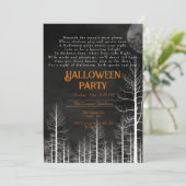 Dark Woods Gedicht Halloween-Party Einladung (Stehend Vorderseite)