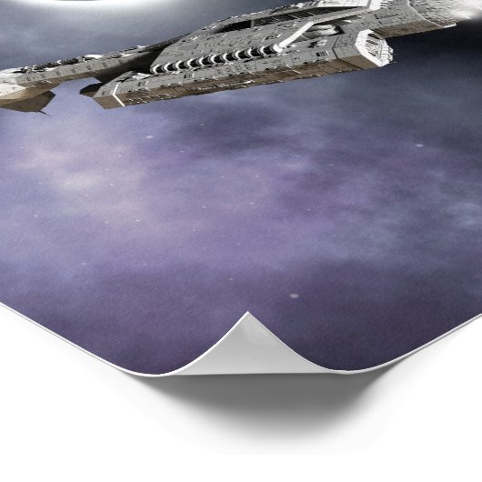 Dark World - Science Fiction Battle Cruiser Poster (Ecke)