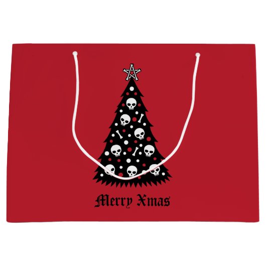 Dark Xmas Tree Große Geschenktüte (Vorderseite)
