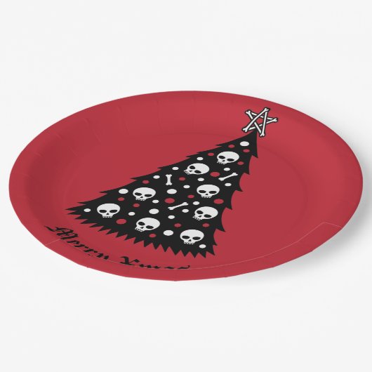 Dark Xmas Tree Pappteller (Schrägansicht)